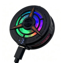 (TL25 BK) TL25 Semiconductor Phone Cooler 5V3A Powerful Cooling Magnetic & Clip 2-in-1 Digital Display for Gaming Live Broadcast