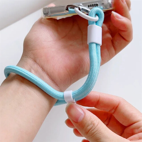 (Beige) Universal Adjustable Mobile Phone Wrist Strap Lanyard Short with Self-locking Anti-drop Design Durable Polyester 1