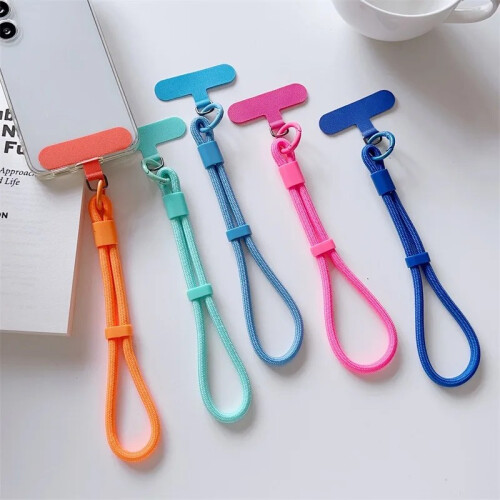 (Beige) Universal Adjustable Mobile Phone Wrist Strap Lanyard Short with Self-locking Anti-drop Design Durable Polyester 2