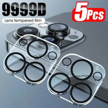 (For iPhone 17 / 2PCS) Tempered glass for iPhone 17 16 15 14 13 Pro Max Plus Mini camera lens protector black circle