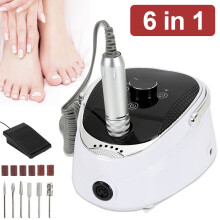 Professionelle Elektrische Nagelfeile, 35000 U/min, LED-Display, Fußpedal, weiß, für Maniküre und Pediküre