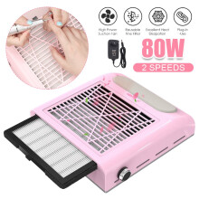 Tragbarer Nagelstudio-Staubsauger, 2 Geschwindigkeitsstufen, abnehmbarer Filter, Rosa, ABS