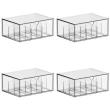 4X Caja Organizadora de 9 Compartimentos para Guardar Tarjetas Coleccionables, Cajones Transparentes Apilables para Juegos de Carga Superior, ,