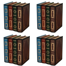 4X Caja de Almacenamiento Retro Europea Caja de Almacenamiento con Forma Libro Caja Joyas Madera para Libros Falsos Caja Almacenamiento Artículos
