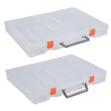 Paquete de 10 Cajas Organizadoras Grandes de Plástico Transparente de 48 Rejillas con Divisores Ajustables, Organizadores de Cuentas para