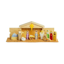 crèche en bois - jouet éducatif de Noël