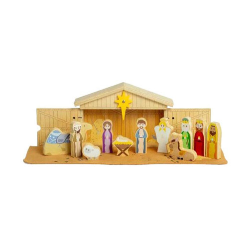 crèche en bois - jouet éducatif de Noël