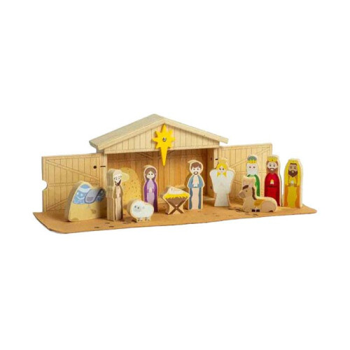 crèche en bois - jouet éducatif de Noël 1