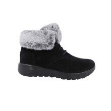 Bottine à Fourrure Cuir Skechers On The Go Joy - Noir Gris