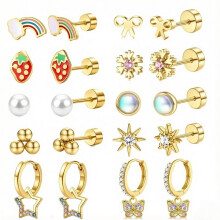 Hypoallergenic Flat Back Earrings for Girls Kids Women