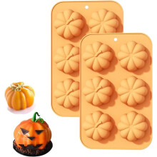 2Pcs 3D Pumpkin Cake Mould, Autumn Silicone Molds, Fall Baking Mould for Thanksgiving Halloween Christmas Candy, Baking, Cake, Chocolat