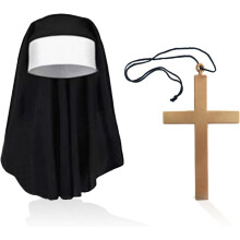kusy kostýmov pre mníšky, halloweenske kostýmy pre ženy, mníšsky odev, vrátane čelenky mníšky, náhrdelníka s krížením, svätýc