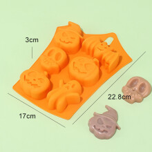 Stampo in silicone 3D per Halloween a forma di pipistrello, fantasma, teschio e zucca, ideale per torte, dessert, cioccolato,
