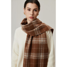 100% Pure Wool Plaid Scarf – 190x30cm | Warm & Soft Winter Scarf | Perfect Christmas Gift for Wife & Family