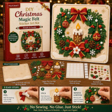 Ages 3-6 Penguin Christmas Felt Craft Gift Box | Kids DIY Reusable Sticker Art Set | Mess-Free Safe Craft Kit for Preschooler