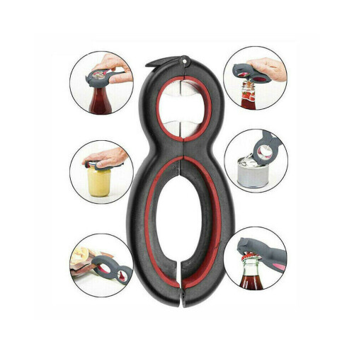 6 in 1 Multi Opener Jars Cans Bottles Arthritis Kitchen Aid Manual Tool