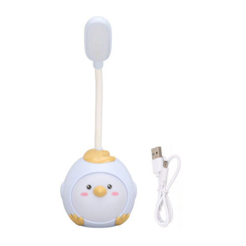 LED desk lamp with USB charging function, eye-friendly, flexible color selection, night light with cute chicken base, blue 1