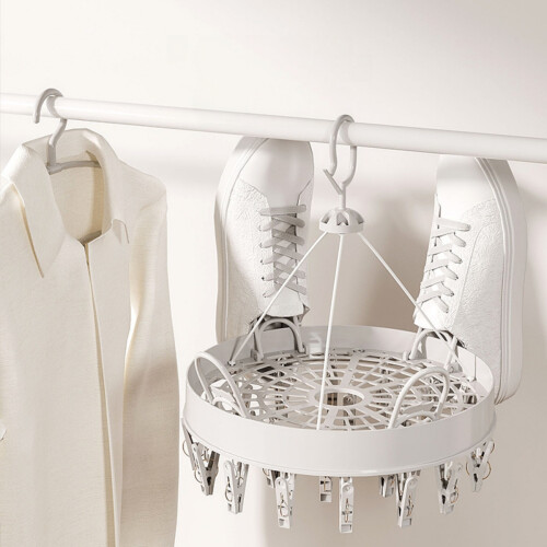 Clothes rack with multiple clips, household sock drying rack, sock drying tool, multi-functional windproof clothes rack, underwear hang