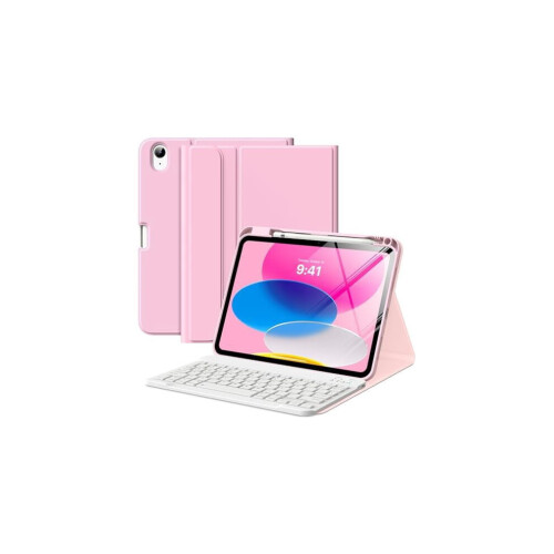Capa protetora compatível com o iPad de 11ª geração (A16) e 10ª geração, com teclado Bluetooth destacável, compartimento para