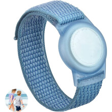 Kids Nylon Airtag Watch Strap - Anti-lost - Magic Bear Design for Positioning Airtag Tracker Wristband (Blue), Pet Supplies, Pet Accessories