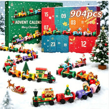 Calendrier de l'Avent Train de Noël 2026 - 904 pièces de construction, jeu de construction surprise avec compte à rebours de