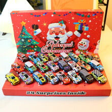 Calendrier de l'Avent de Noël en boîte surprise : Coffret de 24 petites voitures en alliage | Coffret cadeau compte à rebour