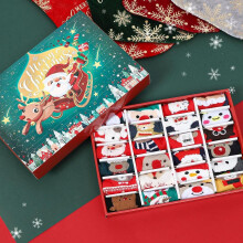 Coffret cadeau de 12 paires de chaussettes de Noël - Motifs mignons de Père Noël, de rennes, de bonhommes de neige et d'ours