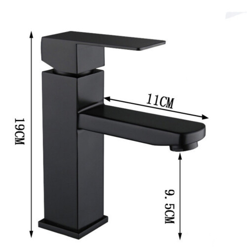 robinets de lavabo, eau chaude et froide, noir mat 1