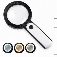 Loupe de lecture éclairée avec 18 LED, grossissement 30x, double lentille en verre, idéale pour les seniors et pour lire les