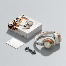 Casque Bluetooth sans fil Graffiti – Casque supra-auriculaire avec micro intégré et lumière LED | Compatible avec téléphones