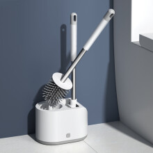 Brosse WC 2 en 1 avec support de sol et double tĂŞte de brosse pour un nettoyage en profondeur et des coins | Accessoire de sa