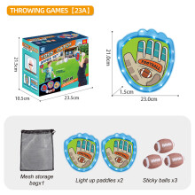 Jeu de lancer et de réception de balles lumineux – Raquettes en forme de gant de football américain adhérentes, 3 balles et