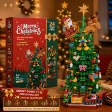 Weihnachtskalender 2026 mit Überraschungsbox – 833 Bausteine zum Bauen eines Weihnachtsbaums, 24 Tage voller Überraschungen