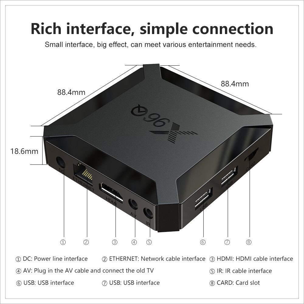 X96Q TV-Box Android 10.0 - H616 Quad-Core, 1 GB RAM 8 GB ROM, 4K, Wi-Fi ...