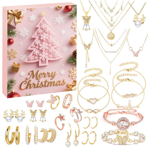 24-tägiger Schmuck-Adventskalender – Das perfekte Weihnachtsgeschenk für Sie