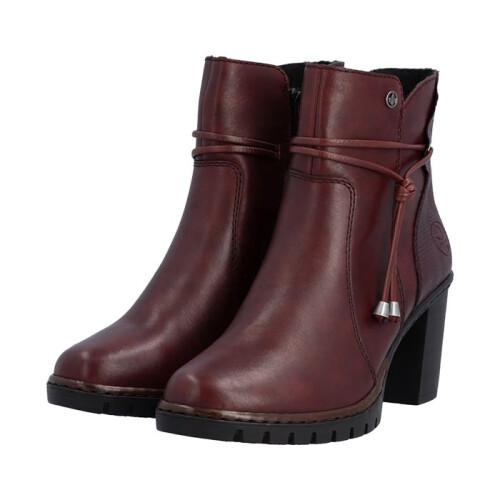 Rieker Bottines Talon Cuir Rieker Minato - Rouge 2