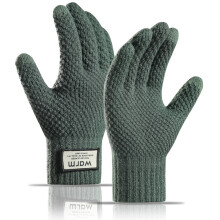 Gebreide winterhandschoenen voor heren – met fleece gevoerde touchscreenhandschoenen van zeer elastische stof | Warm, slank
