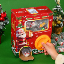 Weihnachtlicher Kapselspielautomat mit 7 Überraschungs-Minifiguren – Lustiges Zufallsdrehspiel, Adventskalender-Geschenkbox