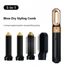 5-in-1 Heißluft-Stylingkamm (EU-Stecker) – Föhnbürste mit 4 austauschbaren Aufsätzen und 3 Heizstufen | Locken, Glätten, Tro
