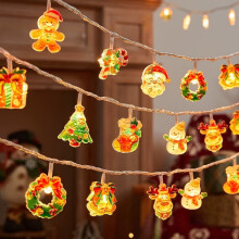 Weihnachtsbaum-Lichterkette, 3 m, 20 LEDs, batteriebetrieben (Batterien nicht enthalten), für Zimmerpartys, Weihnachtsmann un