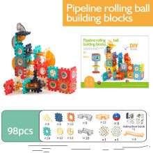 Knikkerbaan bouwset – 98-delige pijpleiding rollende ballen STEM-speelgoed voor kinderen | Educatieve doe-het-zelf bouwset |