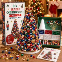 DIY Kerstboomset met kralen - Handgemaakt cadeau en tafeldecoratie