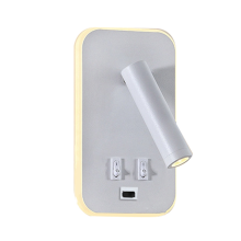 Lámpara de pared retroiluminada, carga USB, rotación de 330 grados, lámpara de mesilla de noche, lámpara de estudio, lámpara