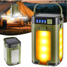 Linternas solares recargables para camping, LED multifuncionales de 2000 mAh, plegables, con 4 aspas, para exteriores, con 6