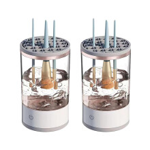 2x Kosmetikpinselreiniger, Make-up-Pinselreiniger, elektrischer automatischer rotierender Make-up-Pinselreiniger