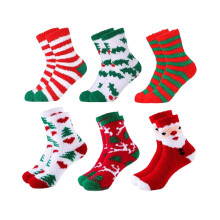 Set van 6 knusse kerstsokken | Rood-groen gestreept kerstboompatroon | Perfect als cadeautje voor in de kerstsok |Feestelijk