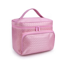 (Roze) Draagbare, grote opvouwbare handtas/cosmeticatas/toilettas met opbergruimte