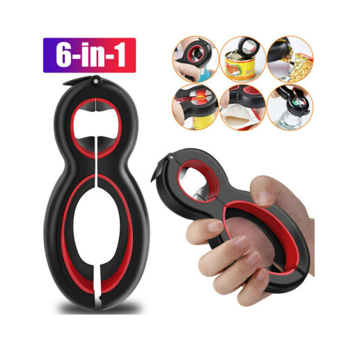 6 in 1 Multi Opener Jars Cans Bottles Arthritis Kitchen Aid Manual Tool 1