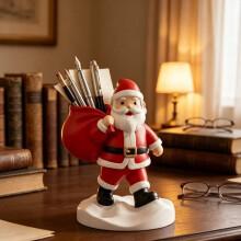 Creatieve kerstman bureau-organizer met pennenhouder | Multifunctionele opbergruimte voor kantoorartikelen | Praktisch kerstc