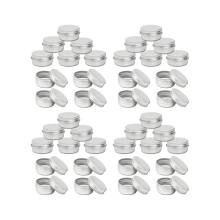 Verpakking van 50 stuks - 15 ml aluminium blikjes voor make-up/kaarsen, inhoud leeg, groot formaat, voor cosmetica/kaarsen/